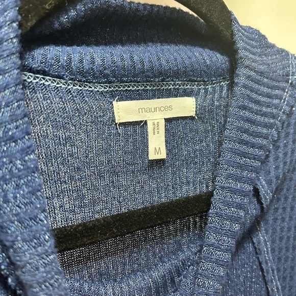 Maurices Blue Sparkle Mock Neck Mixer Tee Medium - Picture 5 of 5